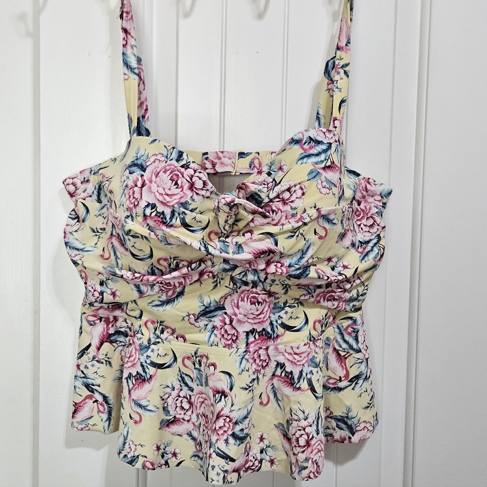 Torrid Yellow and Pink Tankini Top - Picture 10 of 11